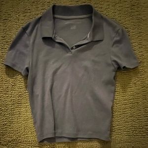 baby blue cropped shirt